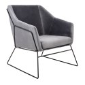 King Home Fotel EMMA VELVET ciemny szary welur - podstawa czarna metalowa King Home Fotel EMMA VELVET ciemny szary welur - podstawa czarna metalowa