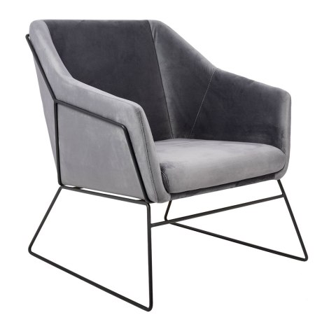 King Home Fotel EMMA VELVET ciemny szary welur - podstawa czarna metalowa King Home Fotel EMMA VELVET ciemny szary welur - podstawa czarna metalowa