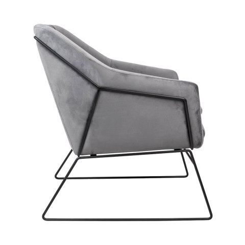 King Home Fotel EMMA VELVET ciemny szary welur - podstawa czarna metalowa King Home Fotel EMMA VELVET ciemny szary welur - podstawa czarna metalowa