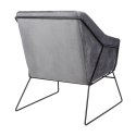King Home Fotel EMMA VELVET ciemny szary welur - podstawa czarna metalowa King Home Fotel EMMA VELVET ciemny szary welur - podstawa czarna metalowa