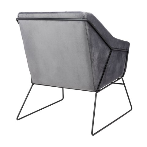 King Home Fotel EMMA VELVET ciemny szary welur - podstawa czarna metalowa King Home Fotel EMMA VELVET ciemny szary welur - podstawa czarna metalowa