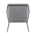 King Home Fotel EMMA VELVET ciemny szary welur - podstawa czarna metalowa King Home Fotel EMMA VELVET ciemny szary welur - podstawa czarna metalowa