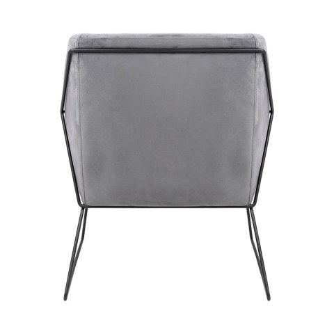 King Home Fotel EMMA VELVET ciemny szary welur - podstawa czarna metalowa King Home Fotel EMMA VELVET ciemny szary welur - podstawa czarna metalowa