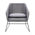 King Home Fotel EMMA VELVET ciemny szary welur - podstawa czarna metalowa King Home Fotel EMMA VELVET ciemny szary welur - podstawa czarna metalowa