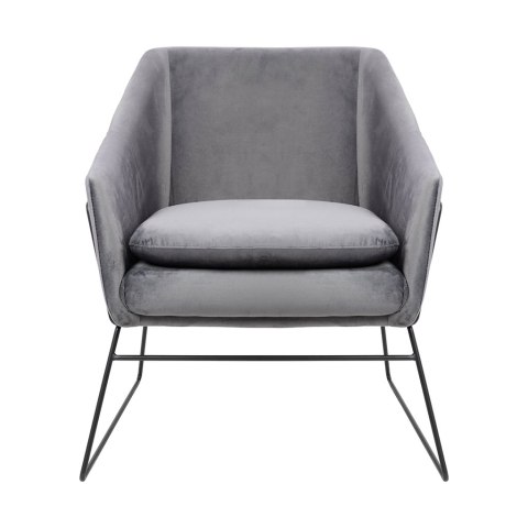 King Home Fotel EMMA VELVET ciemny szary welur - podstawa czarna metalowa King Home Fotel EMMA VELVET ciemny szary welur - podstawa czarna metalowa