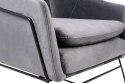 King Home Fotel EMMA VELVET ciemny szary welur - podstawa czarna metalowa King Home Fotel EMMA VELVET ciemny szary welur - podstawa czarna metalowa