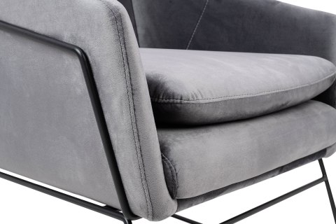 King Home Fotel EMMA VELVET ciemny szary welur - podstawa czarna metalowa King Home Fotel EMMA VELVET ciemny szary welur - podstawa czarna metalowa