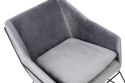 King Home Fotel EMMA VELVET ciemny szary welur - podstawa czarna metalowa King Home Fotel EMMA VELVET ciemny szary welur - podstawa czarna metalowa