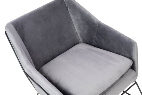 King Home Fotel EMMA VELVET ciemny szary welur - podstawa czarna metalowa King Home Fotel EMMA VELVET ciemny szary welur - podstawa czarna metalowa