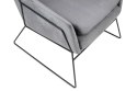 King Home Fotel EMMA VELVET ciemny szary welur - podstawa czarna metalowa King Home Fotel EMMA VELVET ciemny szary welur - podstawa czarna metalowa