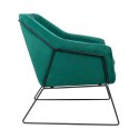 King Home Fotel EMMA VELVET ciemny zielony welur - podstawa czarna metalowa King Home Fotel EMMA VELVET ciemny zielony welur - podstawa czarna metalowa