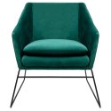 King Home Fotel EMMA VELVET ciemny zielony welur - podstawa czarna metalowa King Home Fotel EMMA VELVET ciemny zielony welur - podstawa czarna metalowa