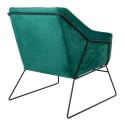 King Home Fotel EMMA VELVET ciemny zielony welur - podstawa czarna metalowa King Home Fotel EMMA VELVET ciemny zielony welur - podstawa czarna metalowa