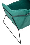 King Home Fotel EMMA VELVET ciemny zielony welur - podstawa czarna metalowa King Home Fotel EMMA VELVET ciemny zielony welur - podstawa czarna metalowa