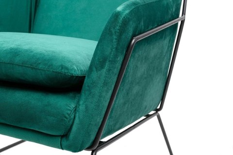 King Home Fotel EMMA VELVET ciemny zielony welur - podstawa czarna metalowa King Home Fotel EMMA VELVET ciemny zielony welur - podstawa czarna metalowa