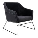 King Home Fotel EMMA VELVET czarny welur - podstawa metalowa czarna dodatkowa poduszka King Home Fotel EMMA VELVET czarny welur - podstawa metalowa czarna dodatkowa poduszka