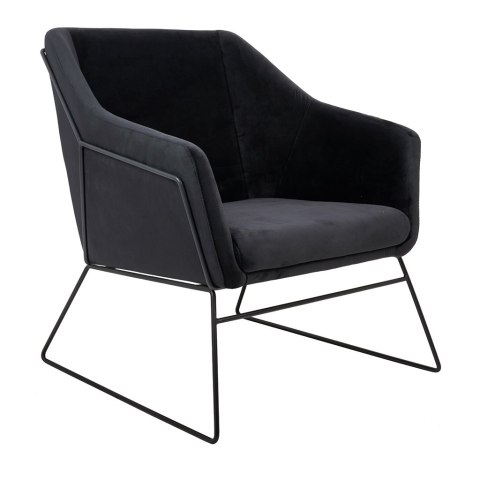 King Home Fotel EMMA VELVET czarny welur - podstawa metalowa czarna dodatkowa poduszka King Home Fotel EMMA VELVET czarny welur - podstawa metalowa czarna dodatkowa poduszka