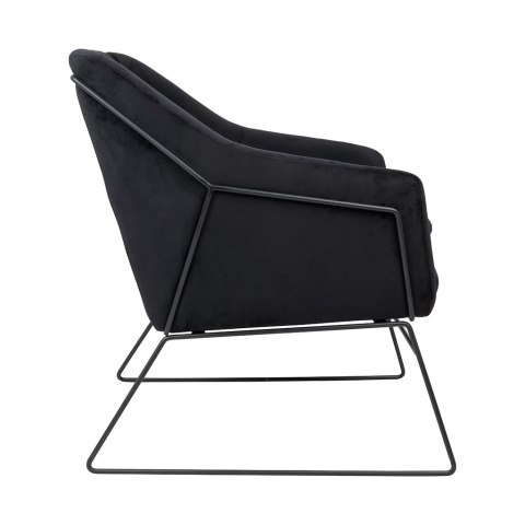 King Home Fotel EMMA VELVET czarny welur - podstawa metalowa czarna dodatkowa poduszka King Home Fotel EMMA VELVET czarny welur - podstawa metalowa czarna dodatkowa poduszka