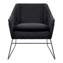 King Home Fotel EMMA VELVET czarny welur - podstawa metalowa czarna dodatkowa poduszka King Home Fotel EMMA VELVET czarny welur - podstawa metalowa czarna dodatkowa poduszka