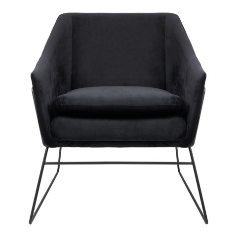 King Home Fotel EMMA VELVET czarny welur - podstawa metalowa czarna dodatkowa poduszka King Home Fotel EMMA VELVET czarny welur - podstawa metalowa czarna dodatkowa poduszka