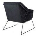 King Home Fotel EMMA VELVET czarny welur - podstawa metalowa czarna dodatkowa poduszka King Home Fotel EMMA VELVET czarny welur - podstawa metalowa czarna dodatkowa poduszka