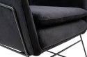King Home Fotel EMMA VELVET czarny welur - podstawa metalowa czarna dodatkowa poduszka