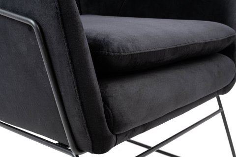 King Home Fotel EMMA VELVET czarny welur - podstawa metalowa czarna dodatkowa poduszka King Home Fotel EMMA VELVET czarny welur - podstawa metalowa czarna dodatkowa poduszka