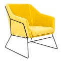 King Home Fotel EMMA tapicerka VELVET żółty welur - podstawa metal lakierowany czarny z dodatkową poduszką King Home Fotel EMMA tapicerka VELVET żółty welur - podstawa metal lakierowany czarny z dodatkową poduszką