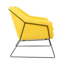 King Home Fotel EMMA tapicerka VELVET żółty welur - podstawa metal lakierowany czarny z dodatkową poduszką