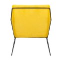 King Home Fotel EMMA tapicerka VELVET żółty welur - podstawa metal lakierowany czarny z dodatkową poduszką King Home Fotel EMMA tapicerka VELVET żółty welur - podstawa metal lakierowany czarny z dodatkową poduszką