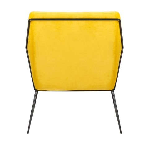King Home Fotel EMMA tapicerka VELVET żółty welur - podstawa metal lakierowany czarny z dodatkową poduszką King Home Fotel EMMA tapicerka VELVET żółty welur - podstawa metal lakierowany czarny z dodatkową poduszką