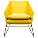 King Home Fotel EMMA tapicerka VELVET żółty welur - podstawa metal lakierowany czarny z dodatkową poduszką King Home Fotel EMMA tapicerka VELVET żółty welur - podstawa metal lakierowany czarny z dodatkową poduszką