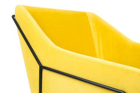 King Home Fotel EMMA tapicerka VELVET żółty welur - podstawa metal lakierowany czarny z dodatkową poduszką King Home Fotel EMMA tapicerka VELVET żółty welur - podstawa metal lakierowany czarny z dodatkową poduszką