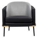 King Home Fotel GUBI czarny ekoskóra tkanina szary - podstawa czarna - złota metalowa King Home Fotel GUBI czarny ekoskóra tkanina szary - podstawa czarna - złota metalowa