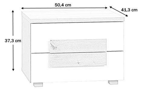 Meble Forte ARKINA LBLK02-C804 Szafka nocna Biały / Dąb Meble Forte ARKINA LBLK02-C804 Szafka nocna Biały / Dąb
