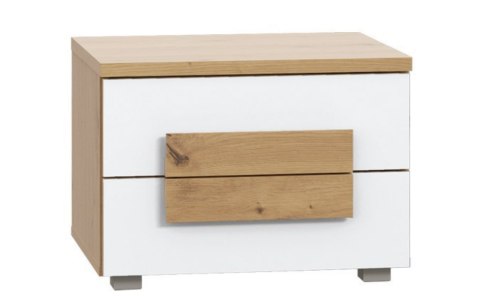 Meble Forte ARKINA LBLK02-C804 Szafka nocna Biały / Dąb Meble Forte ARKINA LBLK02-C804 Szafka nocna Biały / Dąb