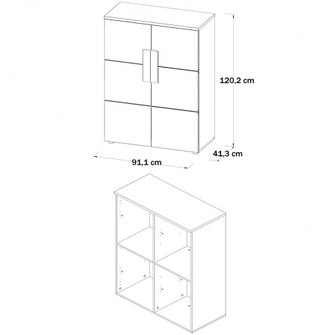Meble Forte ARKINA LBLK40-C804 Komoda młodzieżowa Biały / Dąb Meble Forte ARKINA LBLK40-C804 Komoda młodzieżowa Biały / Dąb