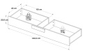 Meble Forte ARKINA LBLL01-C804 Szuflada do łóżka Dąb / Biały