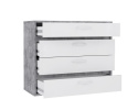 Meble Forte CANMORE CNMK211-C273 Komoda z szufladami Szary/Biały Meble Forte CANMORE CNMK211-C273 Komoda z szufladami Szary/Biały