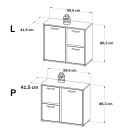 Meble Forte CANMORE CNMK221-C273 Komoda L/P półki Szary/Biały