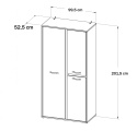 Meble Forte CANMORE CNMS821L-C273 Szafa ubraniowa L młodzieżowa Szary/Biały