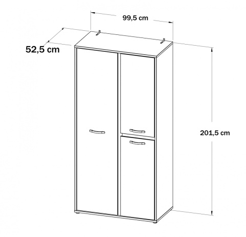 Meble Forte CANMORE CNMS821L-C273 Szafa ubraniowa L młodzieżowa Szary/Biały Meble Forte CANMORE CNMS821L-C273 Szafa ubraniowa L młodzieżowa Szary/Biały
