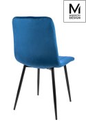 Modesto Design MODESTO krzesło LARA ciemny niebieski - welur, nogi metal czarne Modesto Design MODESTO krzesło LARA ciemny niebieski - welur, nogi metal czarne