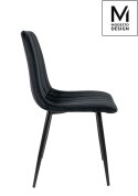Modesto Design MODESTO krzesło LARA czarne - welur dekoracyjne przeszycia na oparciu i siedzisku nogi czarny metal Modesto Design MODESTO krzesło LARA czarne - welur dekoracyjne przeszycia na oparciu i siedzisku nogi czarny metal