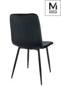 Modesto Design MODESTO krzesło LARA czarne - welur dekoracyjne przeszycia na oparciu i siedzisku nogi czarny metal Modesto Design MODESTO krzesło LARA czarne - welur dekoracyjne przeszycia na oparciu i siedzisku nogi czarny metal