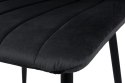 Modesto Design MODESTO krzesło LARA czarne - welur dekoracyjne przeszycia na oparciu i siedzisku nogi czarny metal Modesto Design MODESTO krzesło LARA czarne - welur dekoracyjne przeszycia na oparciu i siedzisku nogi czarny metal