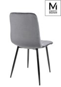 Modesto Design MODESTO krzesło tapicerowane LARA szare - welur, nogi metal czarny Modesto Design MODESTO krzesło tapicerowane LARA szare - welur, nogi metal czarny
