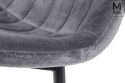 Modesto Design MODESTO krzesło tapicerowane LARA szare - welur, nogi metal czarny Modesto Design MODESTO krzesło tapicerowane LARA szare - welur, nogi metal czarny