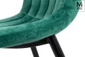 Modesto Design MODESTO krzesło tapicerowane LARA zielone - welur, nogi metal czarny