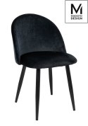 Modesto Design MODESTO krzesło tapicerowane NICOLE czarne - welur, nogi metal czarne Modesto Design MODESTO krzesło tapicerowane NICOLE czarne - welur, nogi metal czarne